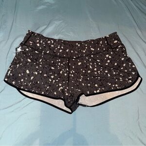 Smartwool Merinosport Lined Black and White Athletic Shorts with Speckled Design